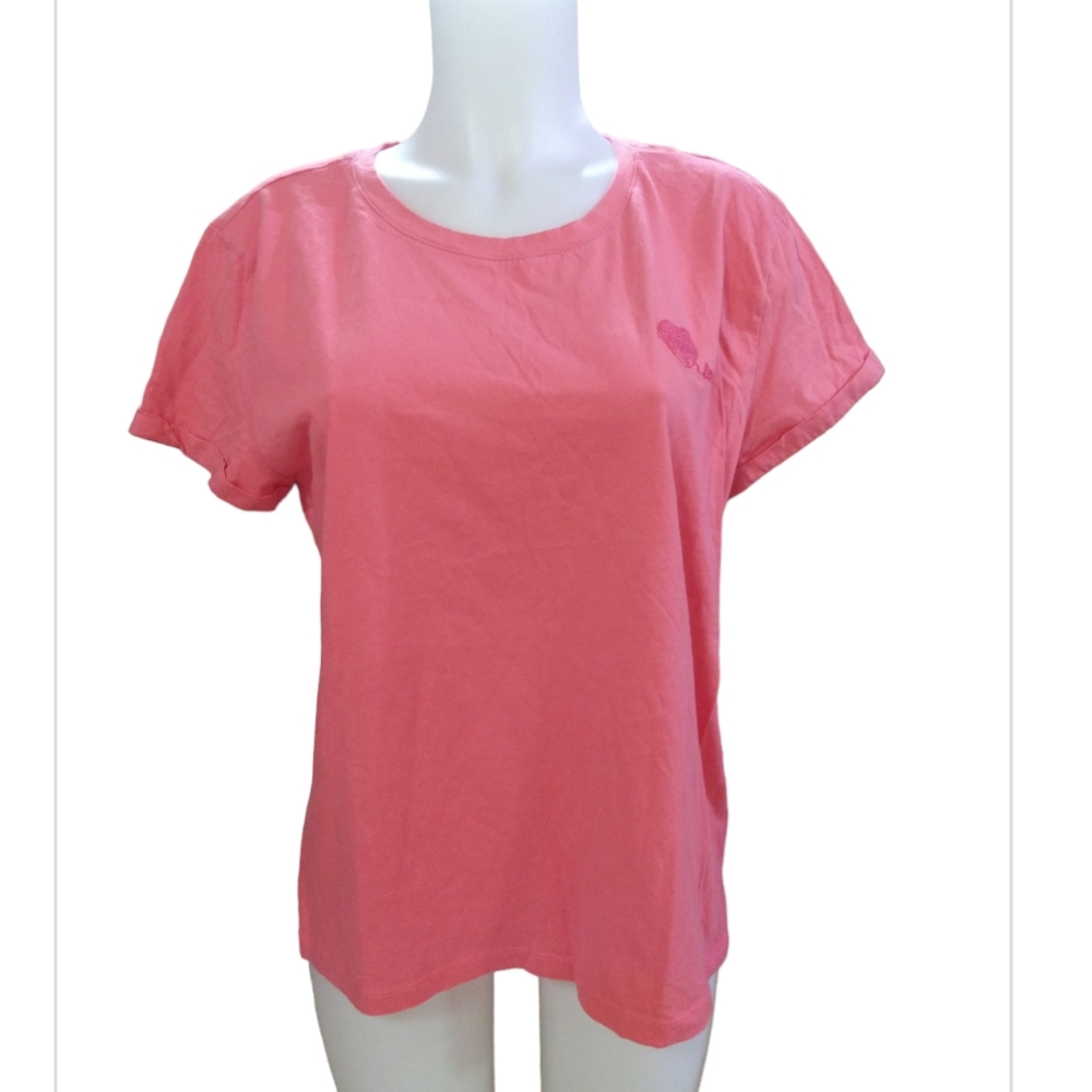 6/$15 Size L pink Elle short sleeve casual top